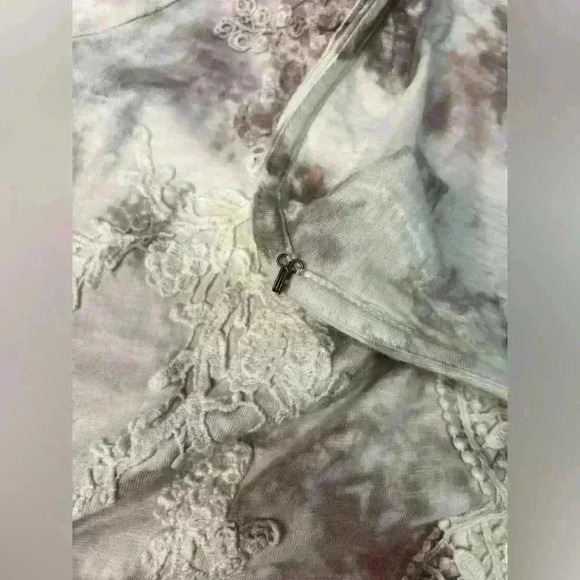 Women’ XL NWT LOGO LAVISH Hand Tie Dyed duster/jacket with lace and appliqués - Picture 2 of 8